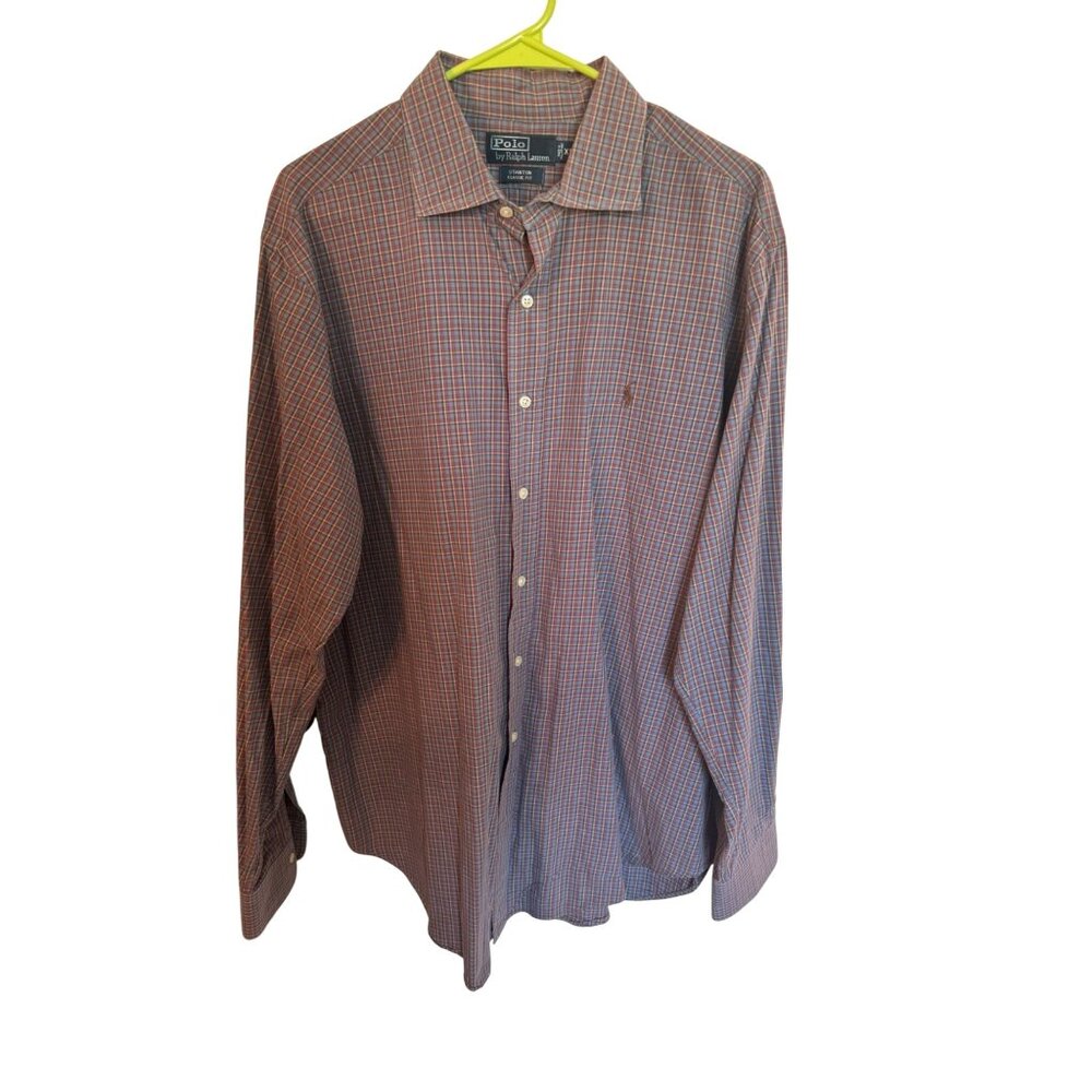 Polo By Ralph Lauren Stanton Classic Fit XL Plaid Long Sleeve Button-Down Shirt